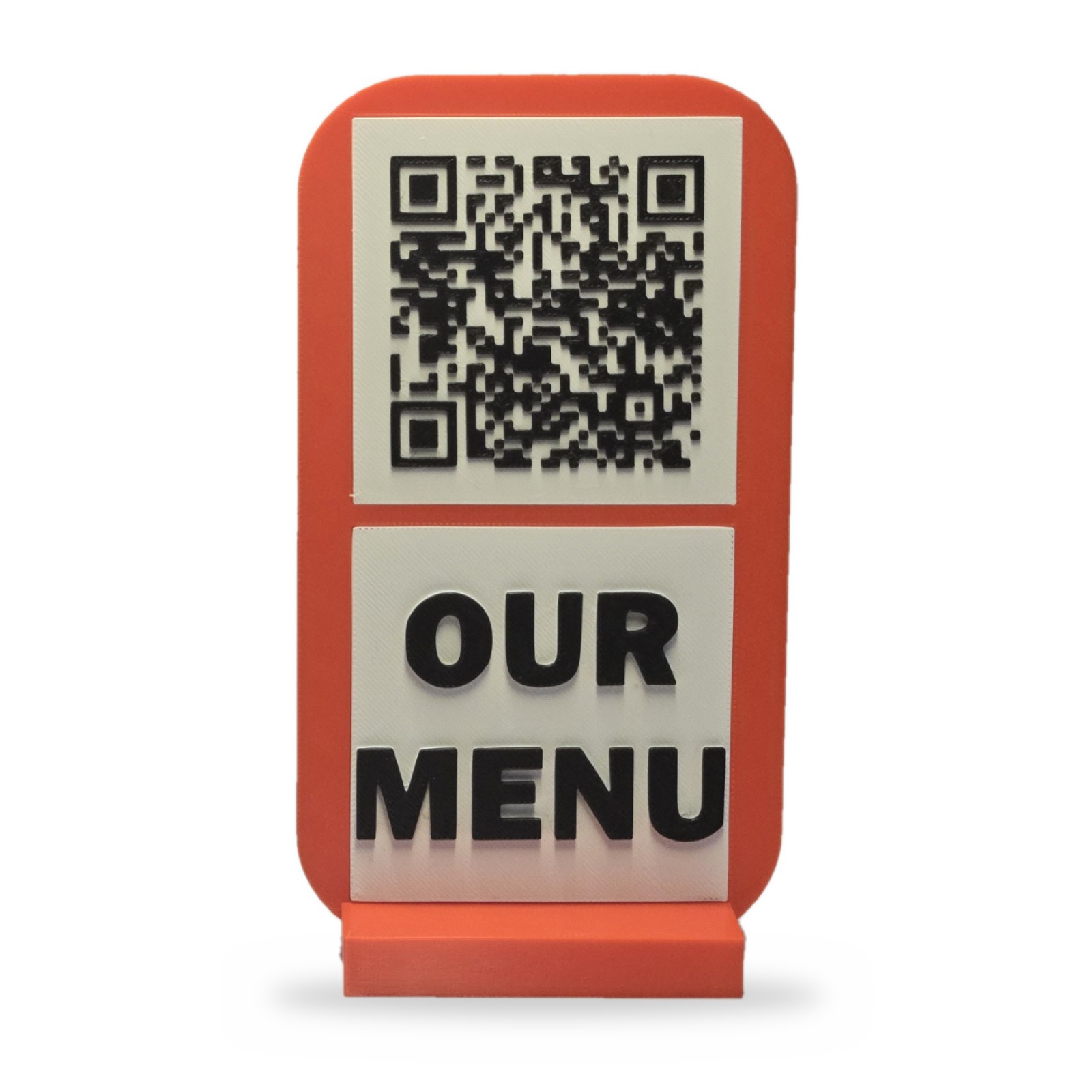 NERGtags Plaque - OUR MENU QR code plaque